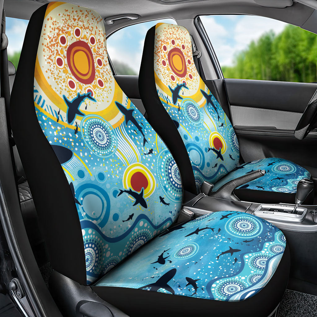 World Ocean Day Aboriginal Arts Indigenous Car Seat Cover Dancing Under Moonlight