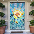 World Ocean Day Aboriginal Arts Indigenous Door Cover Dancing Under Moonlight