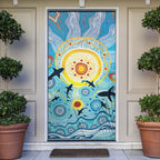 World Ocean Day Aboriginal Arts Indigenous Door Cover Dancing Under Moonlight