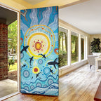 World Ocean Day Aboriginal Arts Indigenous Door Cover Dancing Under Moonlight