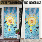 World Ocean Day Aboriginal Arts Indigenous Door Cover Dancing Under Moonlight