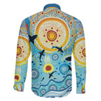 World Ocean Day Aboriginal Arts Indigenous Family Matching Tank Maxi Dress and Hawaiian Shirt Dancing Under Moonlight
