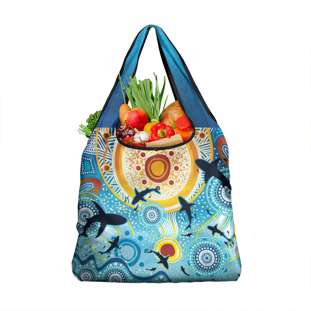 World Ocean Day Aboriginal Arts Indigenous Grocery Bag Dancing Under Moonlight
