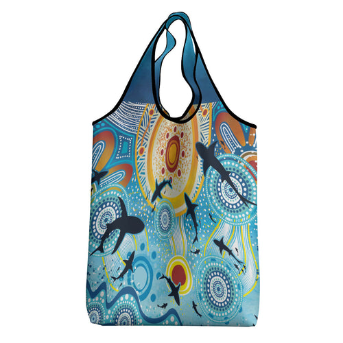 World Ocean Day Aboriginal Arts Indigenous Grocery Bag Dancing Under Moonlight