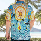 World Ocean Day Aboriginal Arts Indigenous Hawaiian Shirt Dancing Under Moonlight