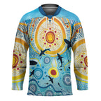 World Ocean Day Aboriginal Arts Indigenous Hockey Jersey Dancing Under Moonlight
