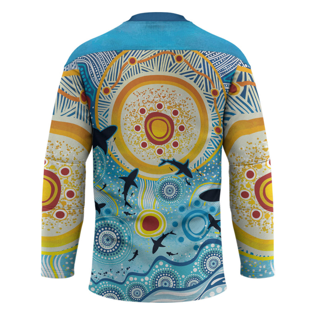 World Ocean Day Aboriginal Arts Indigenous Hockey Jersey Dancing Under Moonlight