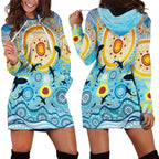World Ocean Day Aboriginal Arts Indigenous Hoodie Dress Dancing Under Moonlight