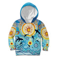 World Ocean Day Aboriginal Arts Indigenous Kid Hoodie Dancing Under Moonlight