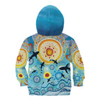 World Ocean Day Aboriginal Arts Indigenous Kid Hoodie Dancing Under Moonlight