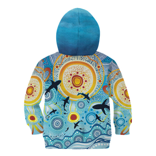 World Ocean Day Aboriginal Arts Indigenous Kid Hoodie Dancing Under Moonlight