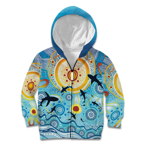 World Ocean Day Aboriginal Arts Indigenous Kid Hoodie Dancing Under Moonlight