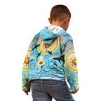 World Ocean Day Aboriginal Arts Indigenous Kid Hoodie Dancing Under Moonlight