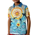 World Ocean Day Aboriginal Arts Indigenous Kid Polo Shirt Dancing Under Moonlight