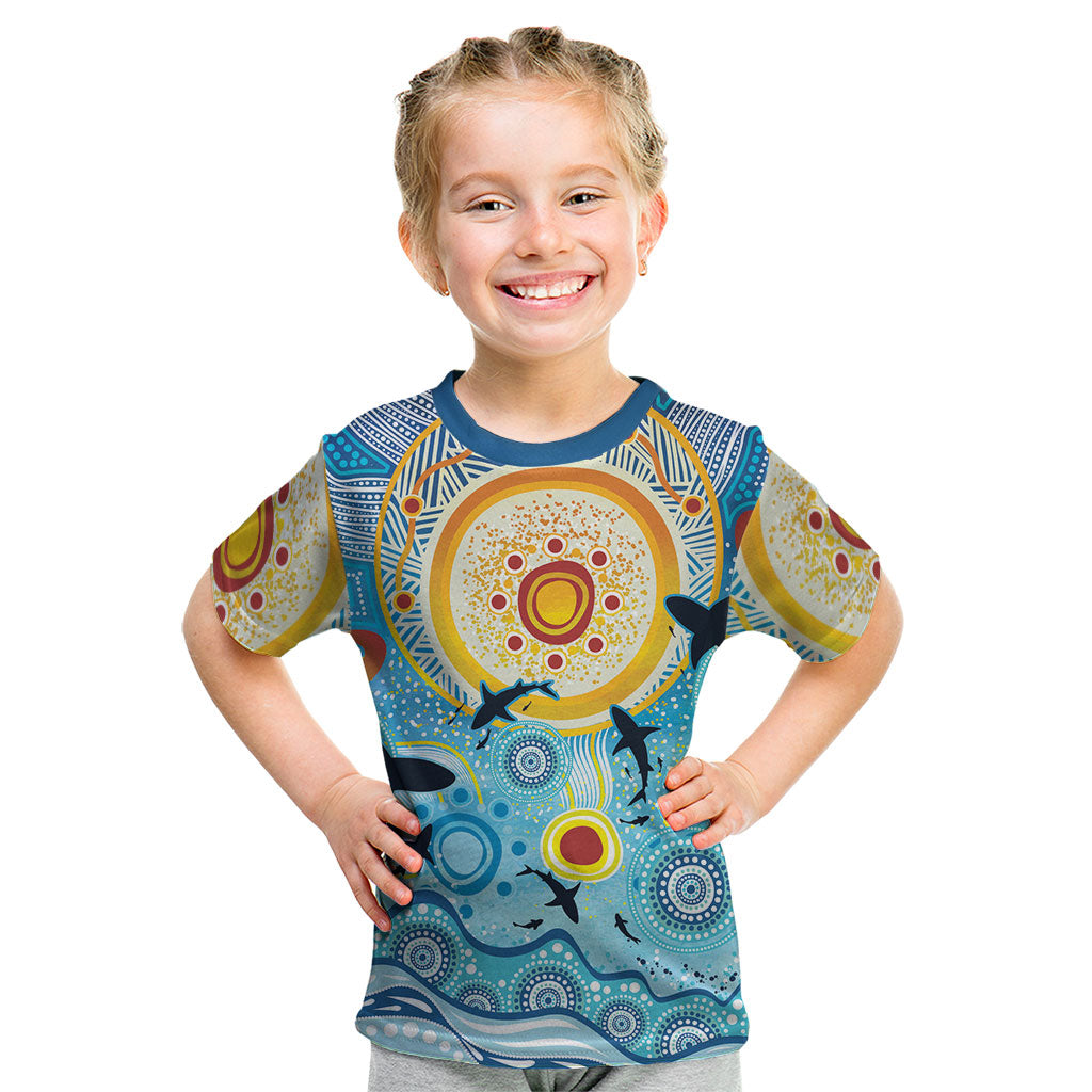 World Ocean Day Aboriginal Arts Indigenous Kid T Shirt Dancing Under Moonlight