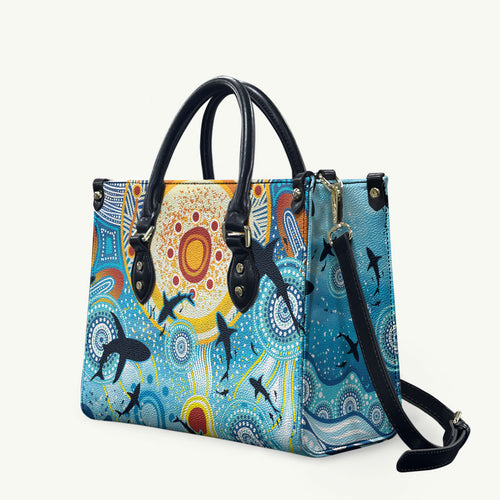 World Ocean Day Aboriginal Arts Indigenous Leather Bag Dancing Under Moonlight