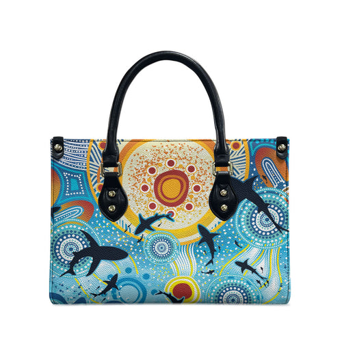 World Ocean Day Aboriginal Arts Indigenous Leather Bag Dancing Under Moonlight
