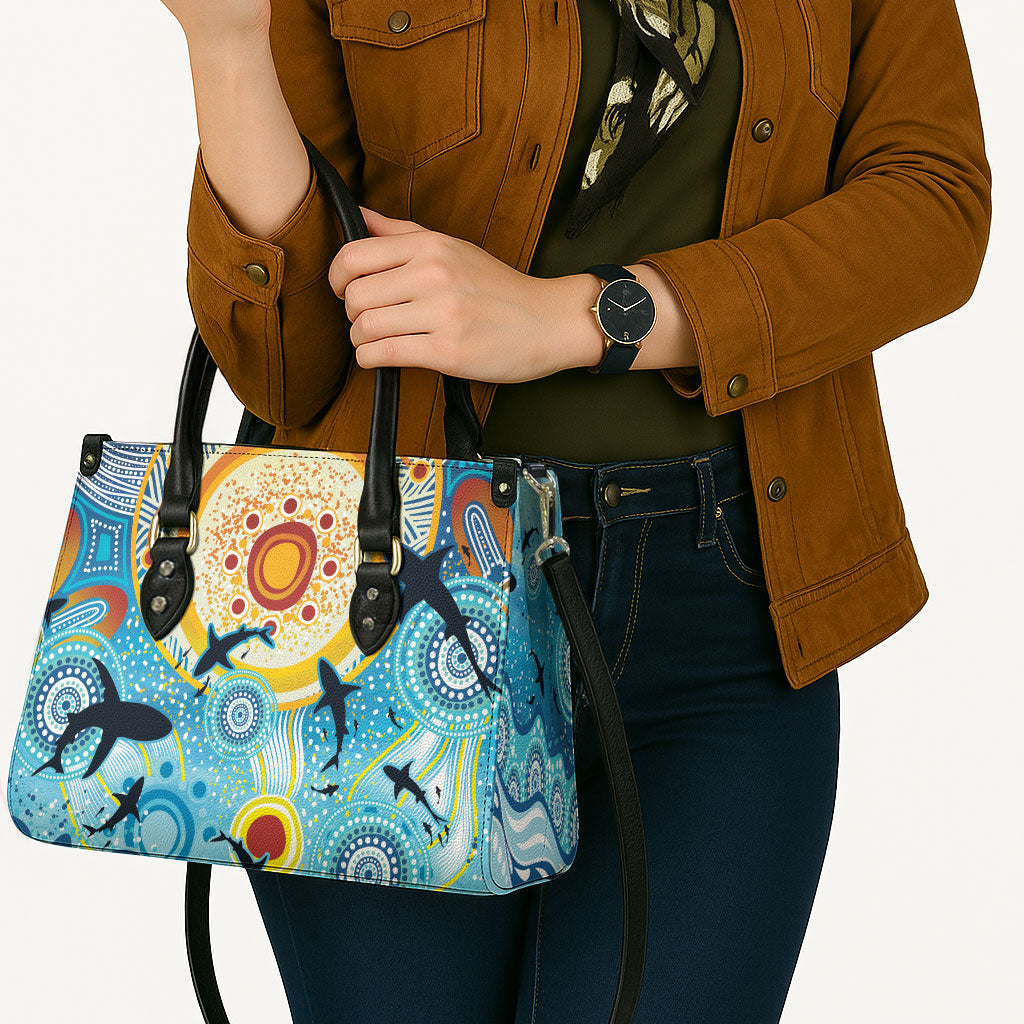 World Ocean Day Aboriginal Arts Indigenous Leather Bag Dancing Under Moonlight