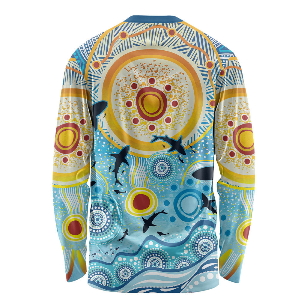 World Ocean Day Aboriginal Arts Indigenous Long Sleeve Shirt Dancing Under Moonlight