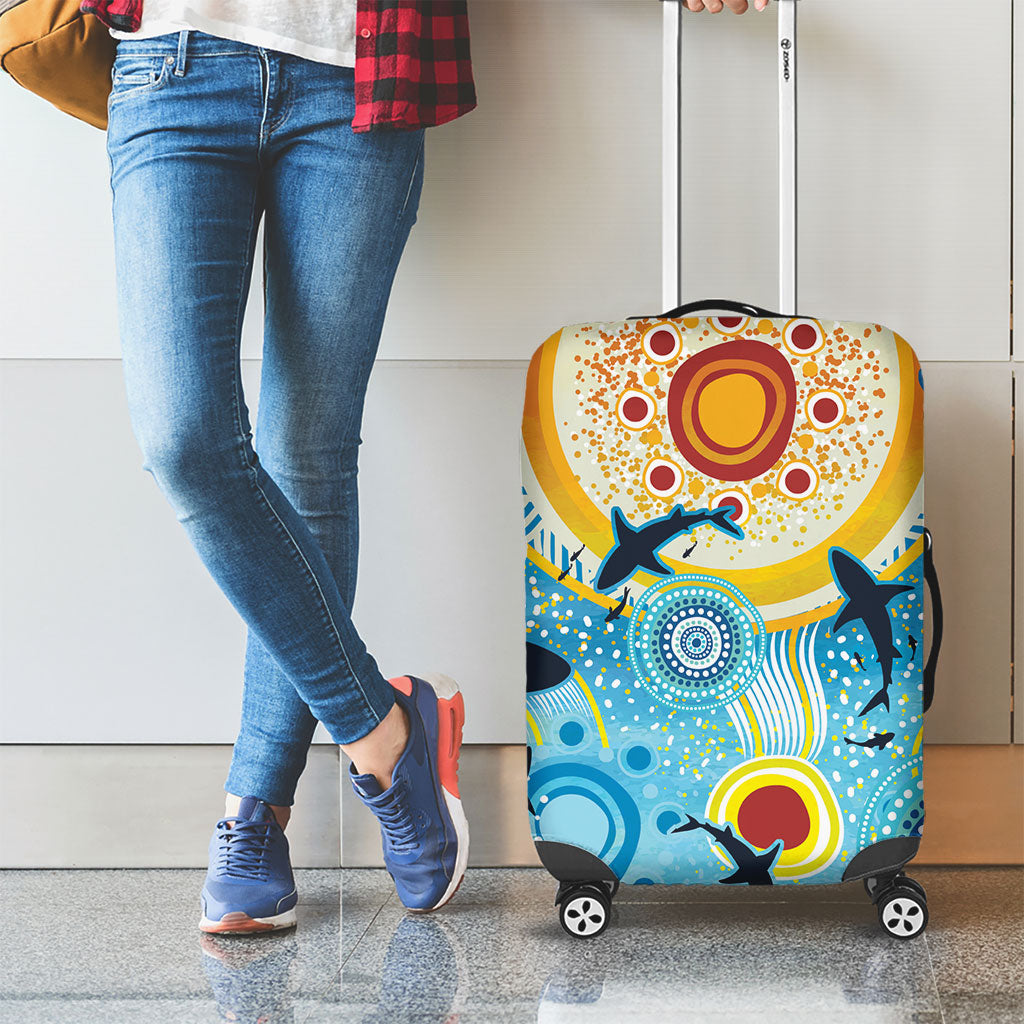 World Ocean Day Aboriginal Arts Indigenous Luggage Cover Dancing Under Moonlight