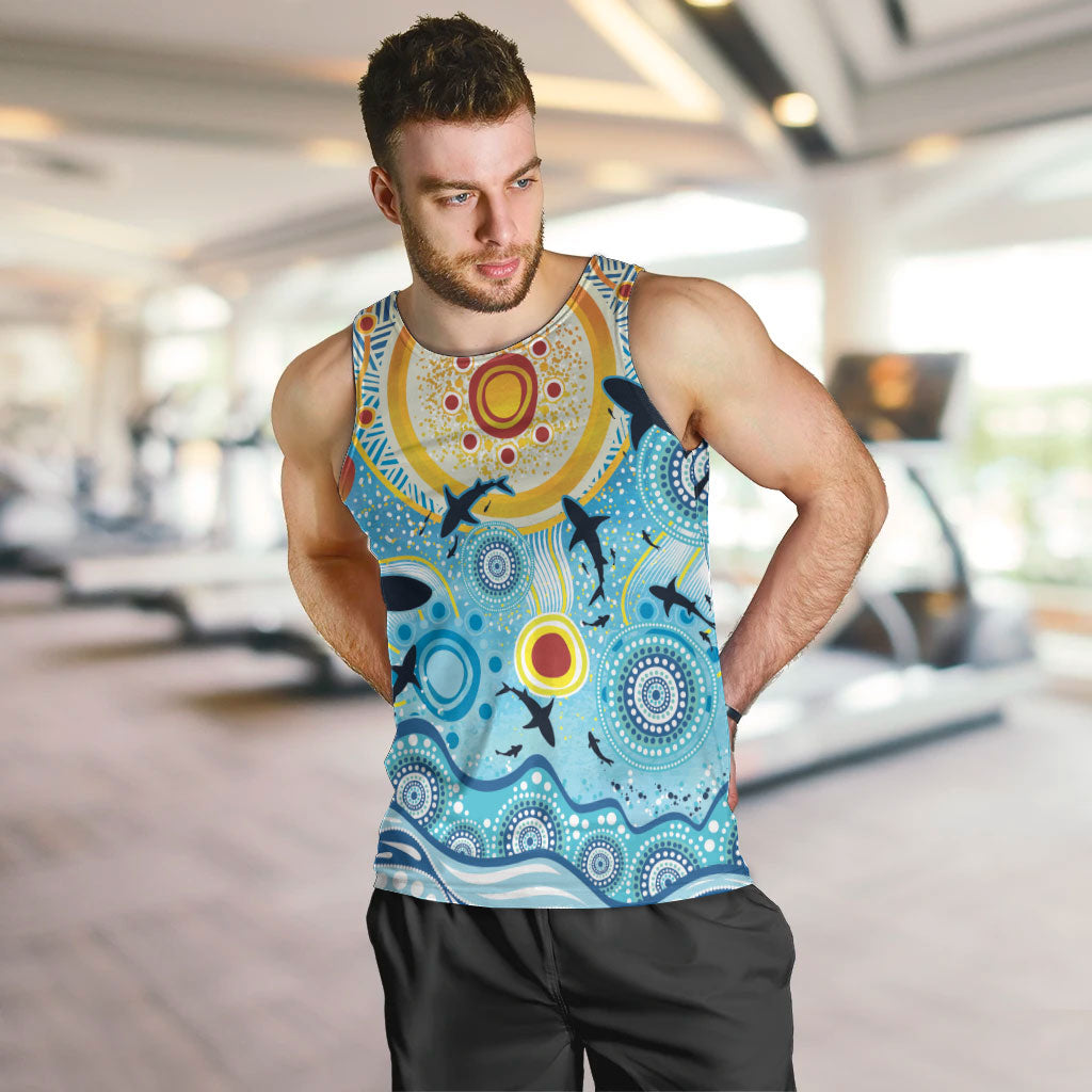 World Ocean Day Aboriginal Arts Indigenous Men Tank Top Dancing Under Moonlight