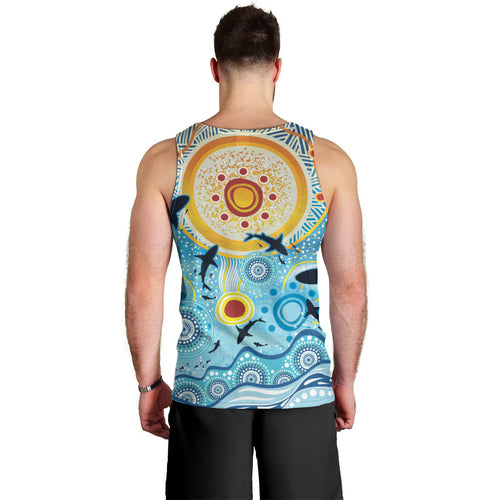 World Ocean Day Aboriginal Arts Indigenous Men Tank Top Dancing Under Moonlight