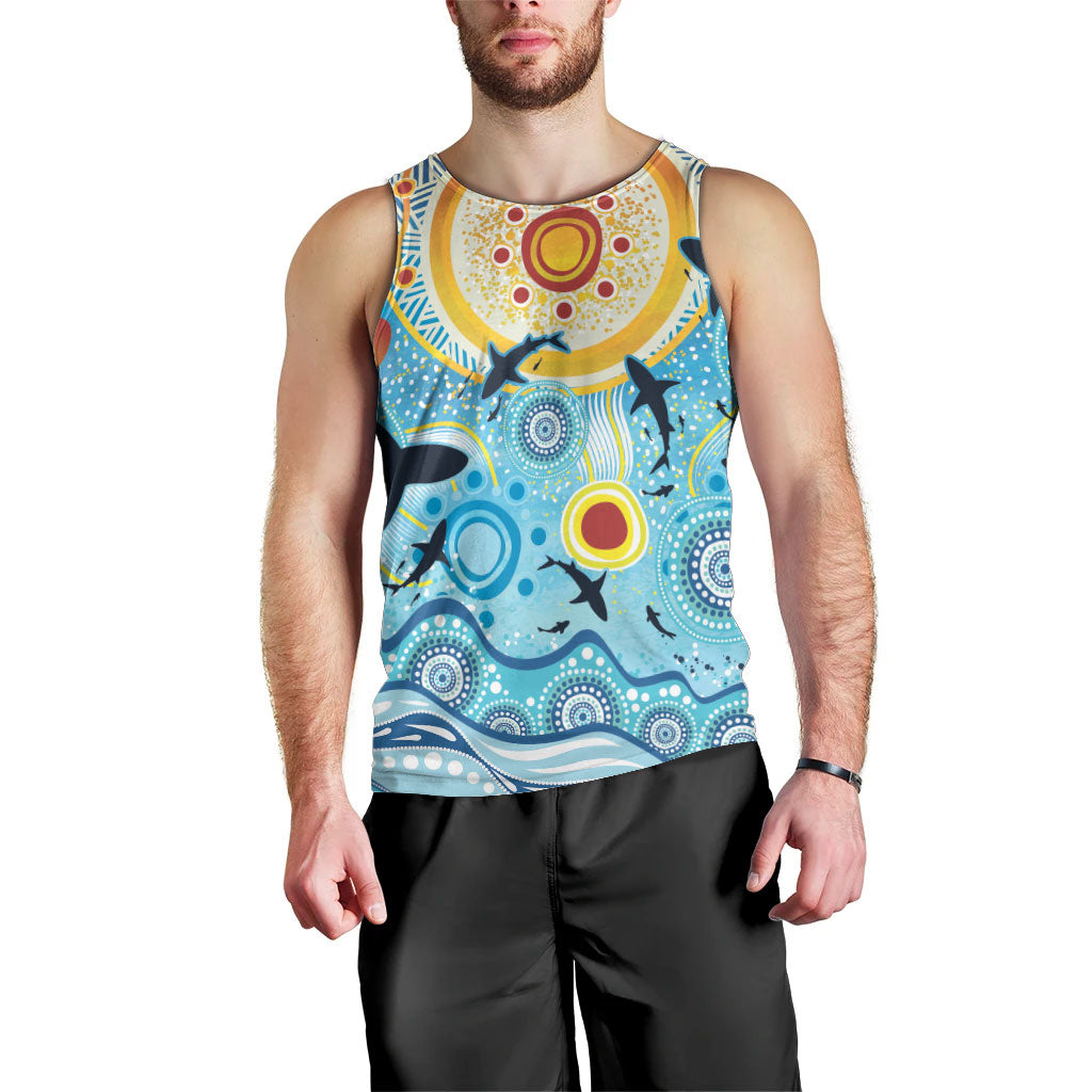 World Ocean Day Aboriginal Arts Indigenous Men Tank Top Dancing Under Moonlight