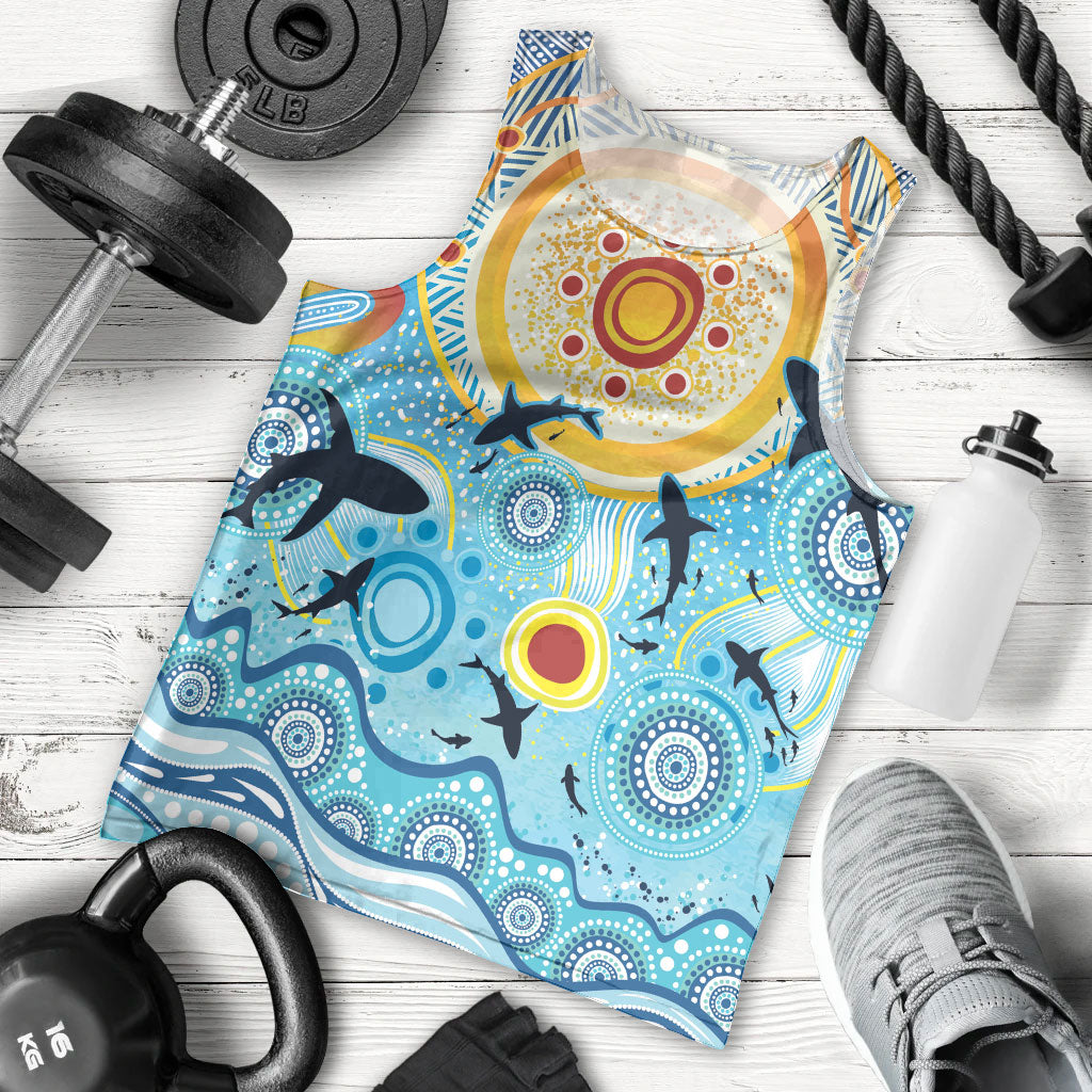 World Ocean Day Aboriginal Arts Indigenous Men Tank Top Dancing Under Moonlight