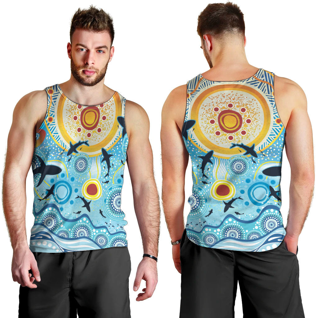 World Ocean Day Aboriginal Arts Indigenous Men Tank Top Dancing Under Moonlight