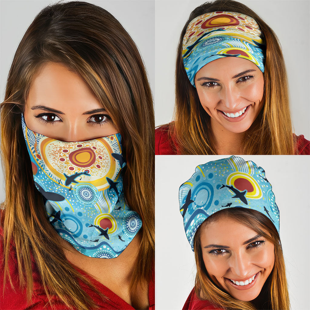 World Ocean Day Aboriginal Arts Indigenous Neck Gaiter Dancing Under Moonlight