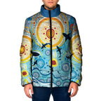 World Ocean Day Aboriginal Arts Indigenous Padded Jacket Dancing Under Moonlight