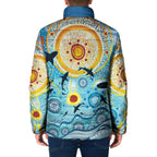 World Ocean Day Aboriginal Arts Indigenous Padded Jacket Dancing Under Moonlight
