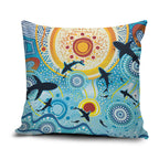 World Ocean Day Aboriginal Arts Indigenous Pillow Cover Dancing Under Moonlight