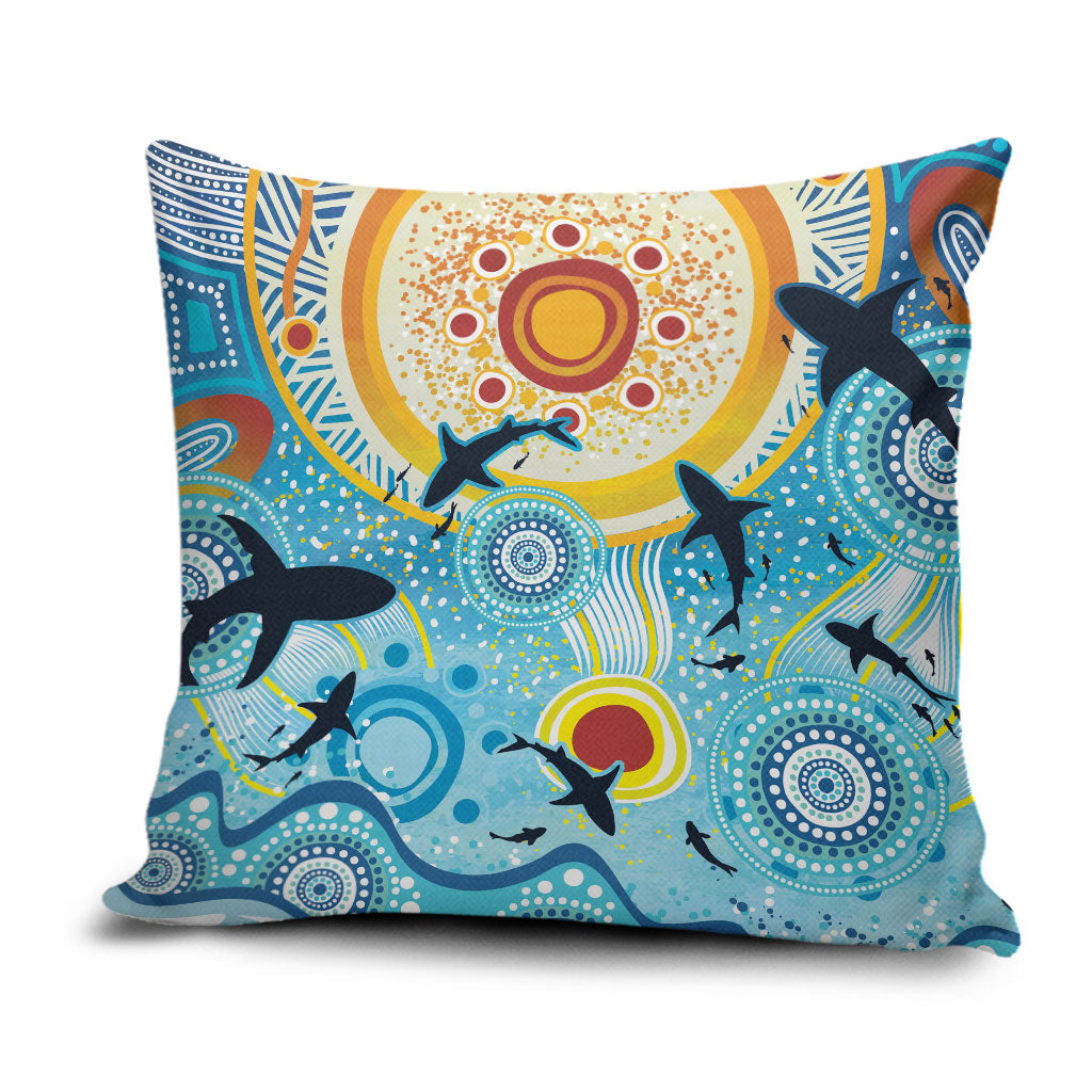 World Ocean Day Aboriginal Arts Indigenous Pillow Cover Dancing Under Moonlight