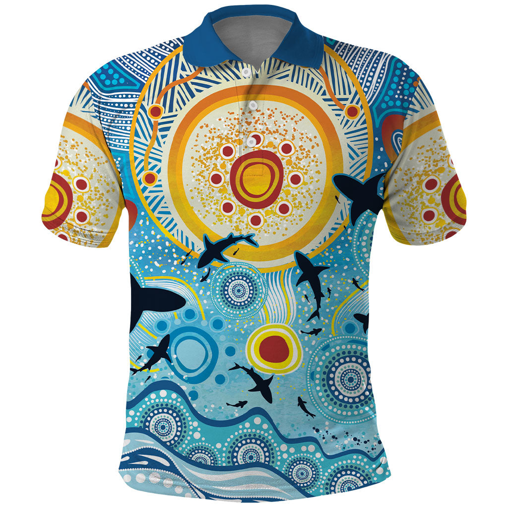 World Ocean Day Aboriginal Arts Indigenous Polo Shirt Dancing Under Moonlight