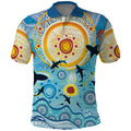 World Ocean Day Aboriginal Arts Indigenous Polo Shirt Dancing Under Moonlight