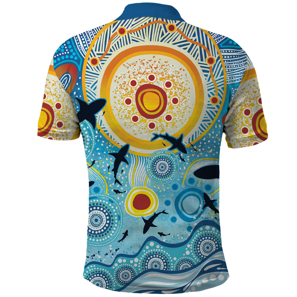 World Ocean Day Aboriginal Arts Indigenous Polo Shirt Dancing Under Moonlight