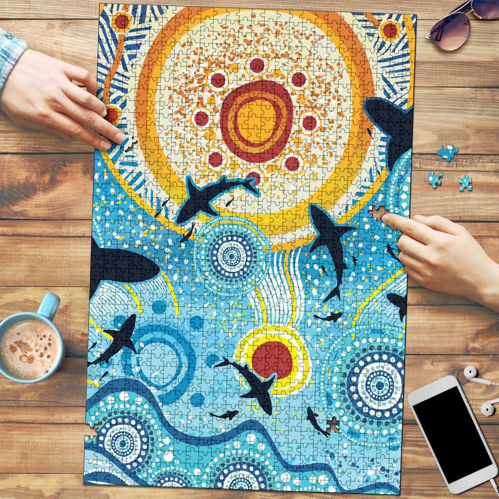 World Ocean Day Aboriginal Arts Indigenous Puzzle Dancing Under Moonlight
