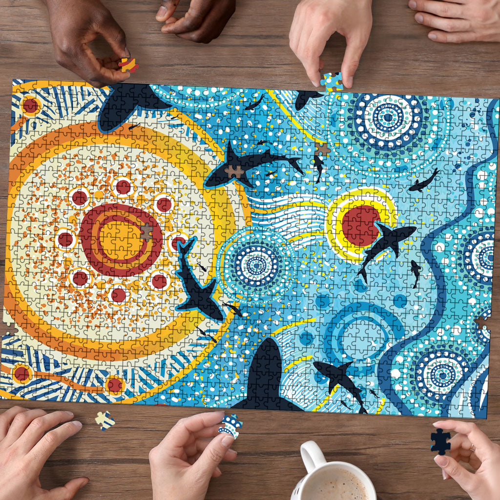 World Ocean Day Aboriginal Arts Indigenous Puzzle Dancing Under Moonlight