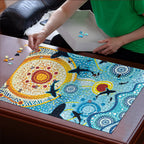 World Ocean Day Aboriginal Arts Indigenous Puzzle Dancing Under Moonlight
