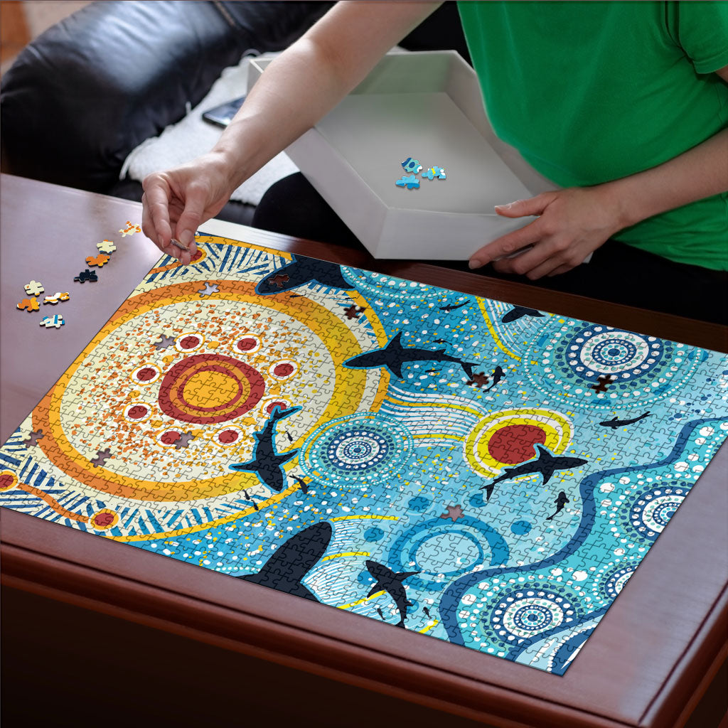 World Ocean Day Aboriginal Arts Indigenous Puzzle Dancing Under Moonlight