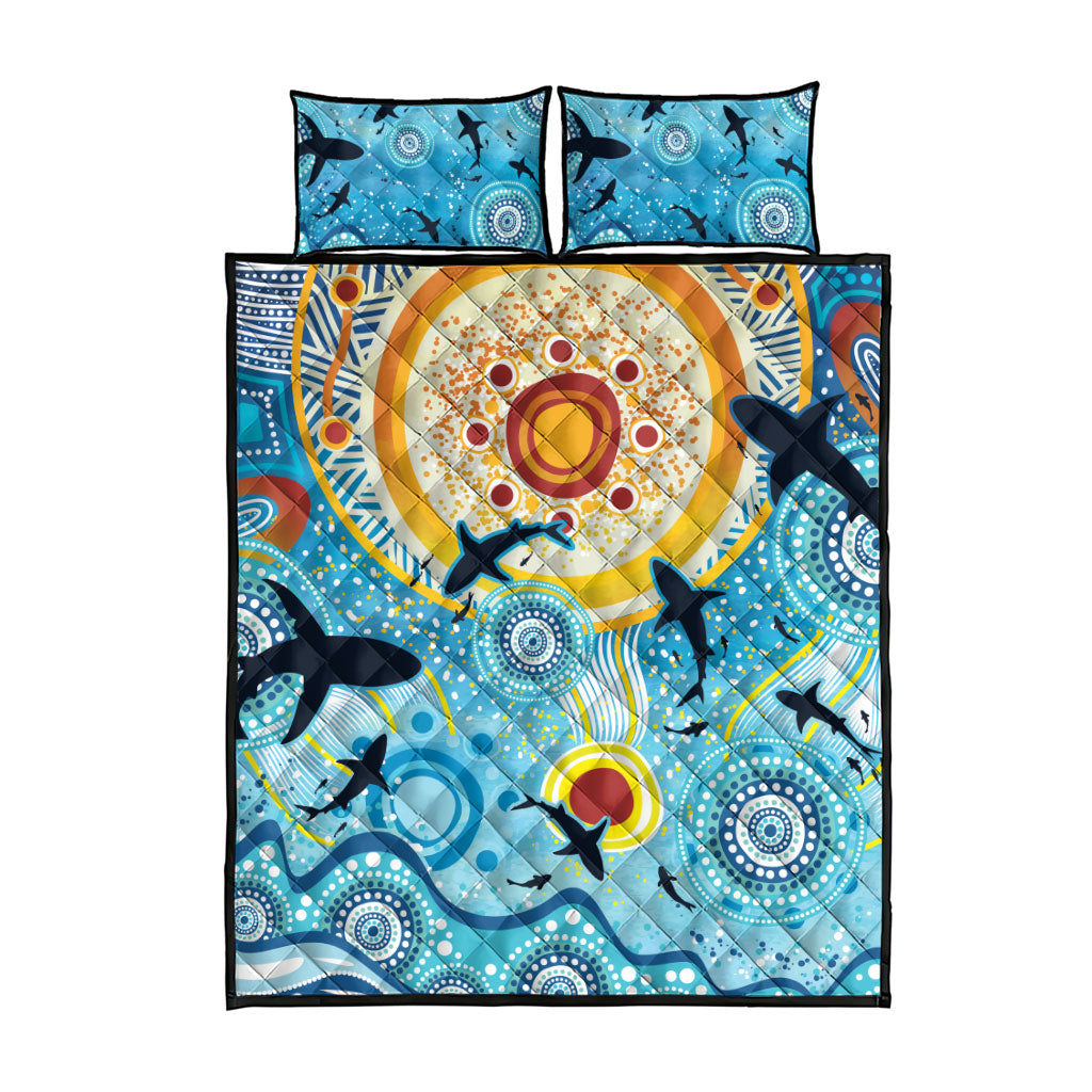 World Ocean Day Aboriginal Arts Indigenous Quilt Bed Set Dancing Under Moonlight