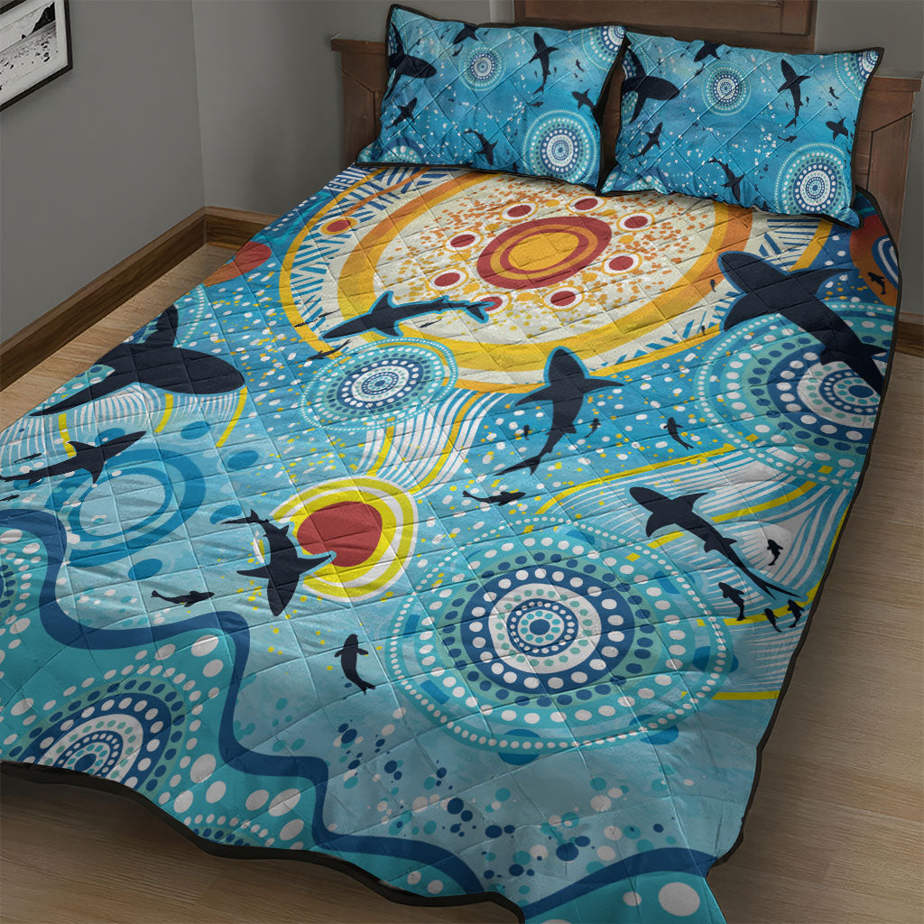 World Ocean Day Aboriginal Arts Indigenous Quilt Bed Set Dancing Under Moonlight