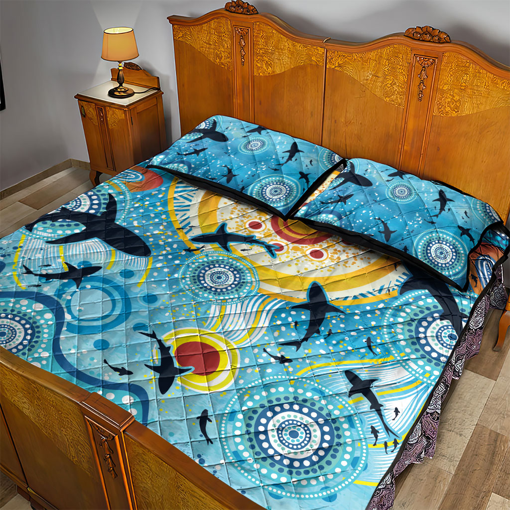 World Ocean Day Aboriginal Arts Indigenous Quilt Bed Set Dancing Under Moonlight