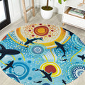 World Ocean Day Aboriginal Arts Indigenous Round Carpet Dancing Under Moonlight