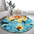World Ocean Day Aboriginal Arts Indigenous Round Carpet Dancing Under Moonlight