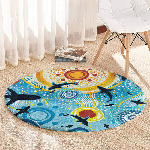 World Ocean Day Aboriginal Arts Indigenous Round Carpet Dancing Under Moonlight