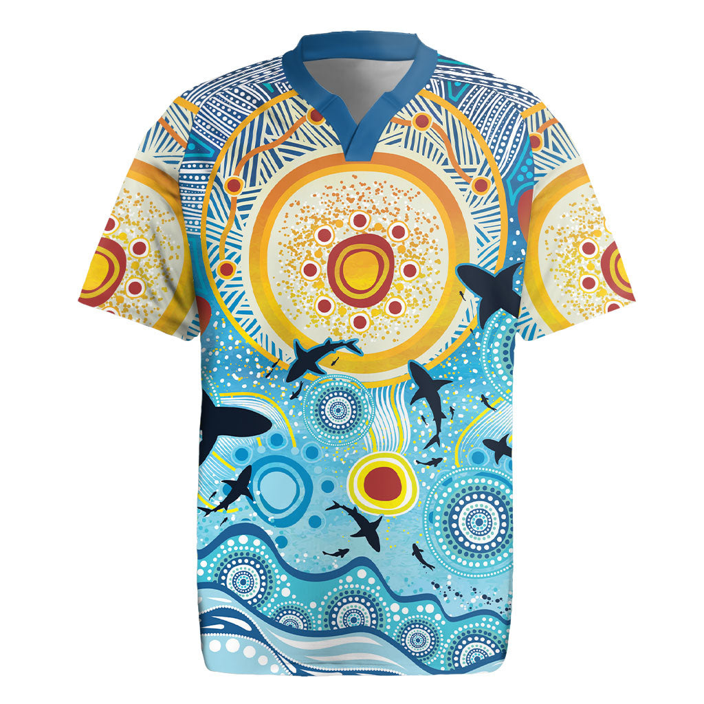 World Ocean Day Aboriginal Arts Indigenous Rugby Jersey Dancing Under Moonlight