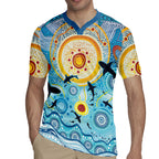 World Ocean Day Aboriginal Arts Indigenous Rugby Jersey Dancing Under Moonlight