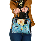World Ocean Day Aboriginal Arts Indigenous Shoulder Handbag Dancing Under Moonlight
